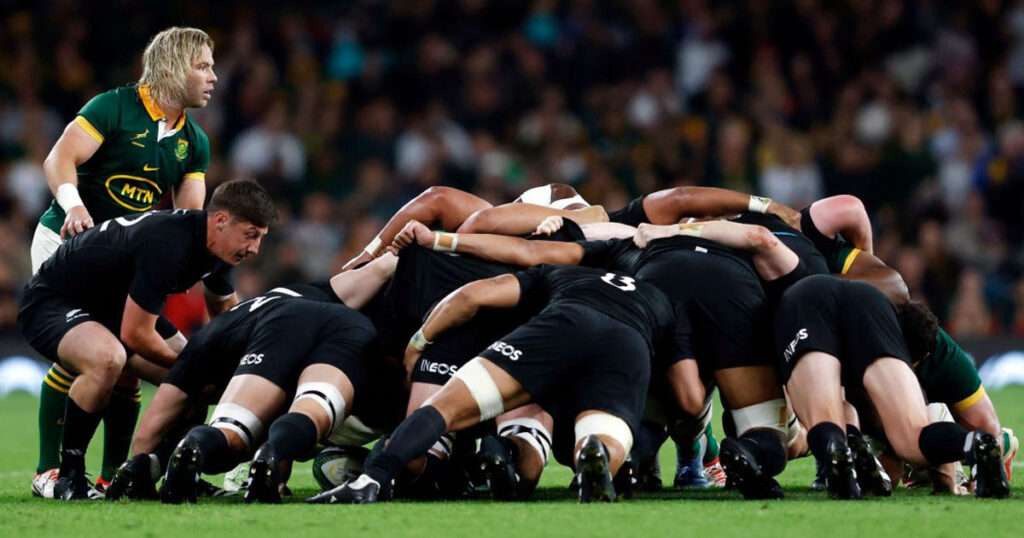 All Blacks scrum 2025 Rugby Championship action