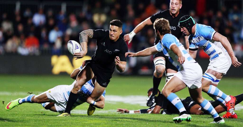 All Blacks offload 2025 attack action