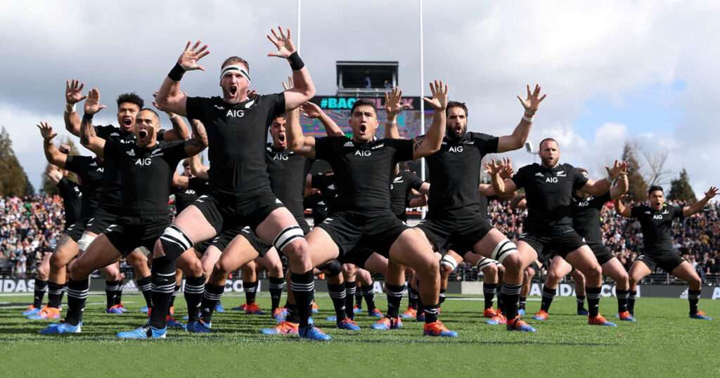 All Blacks performing the haka